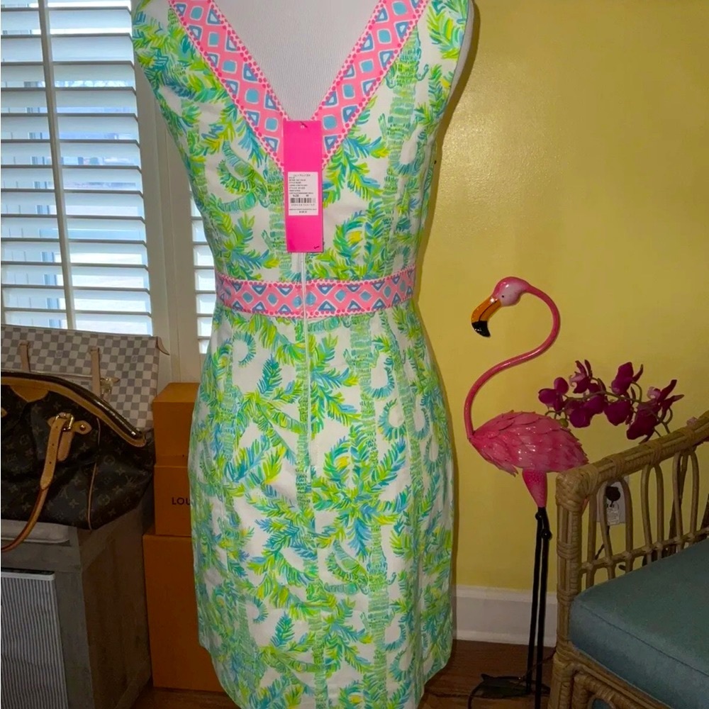 Lilly Pulitzer NWT Lanora Stretch Shift Dress Fresh Citrus Keep Palm - Picture 5 of 10